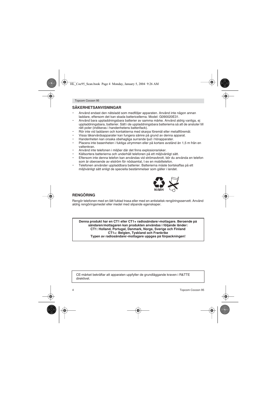 Topcom COCOON 95 DUO User Manual | Page 4 / 72