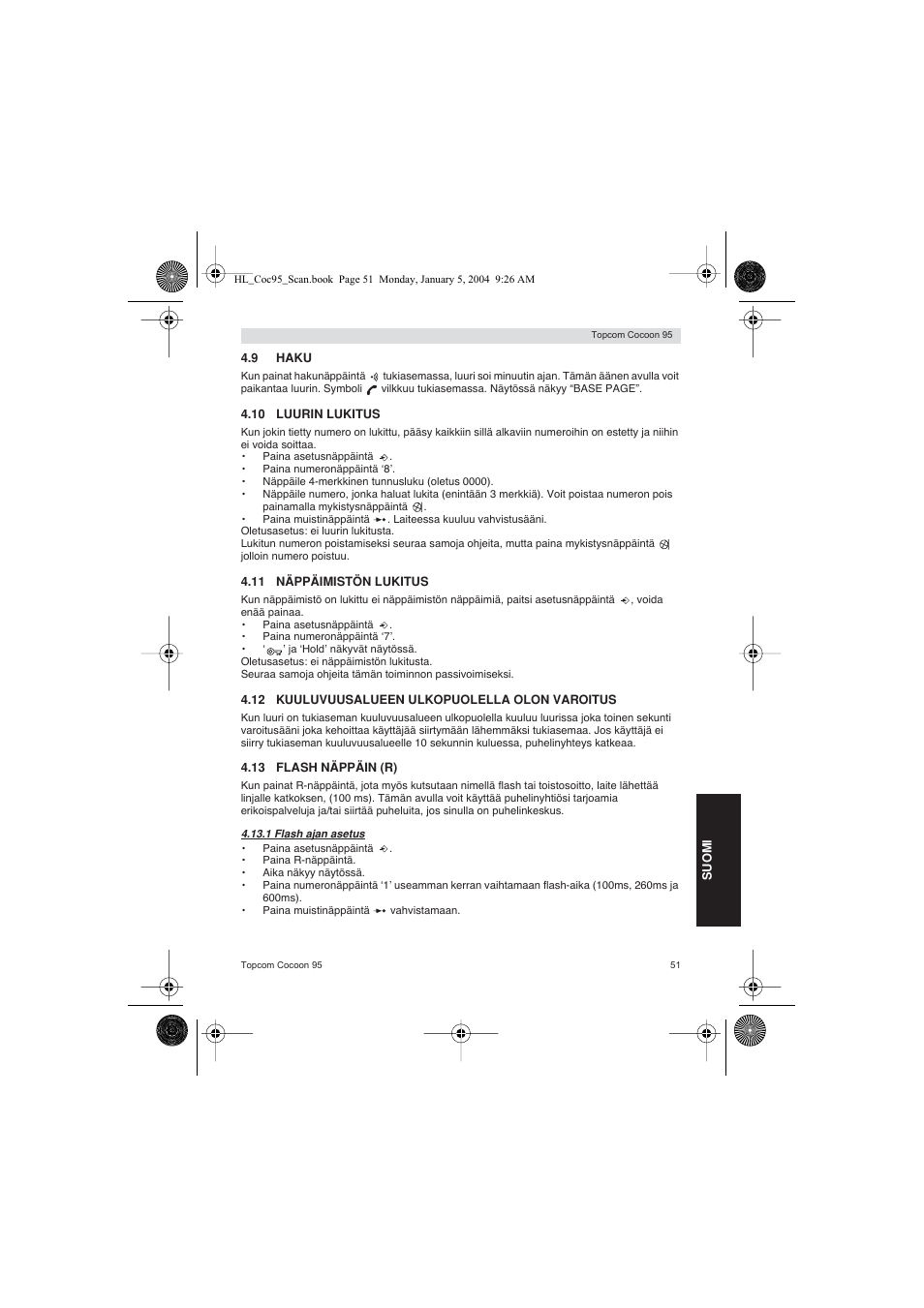 Topcom COCOON 95 DUO User Manual | Page 51 / 72