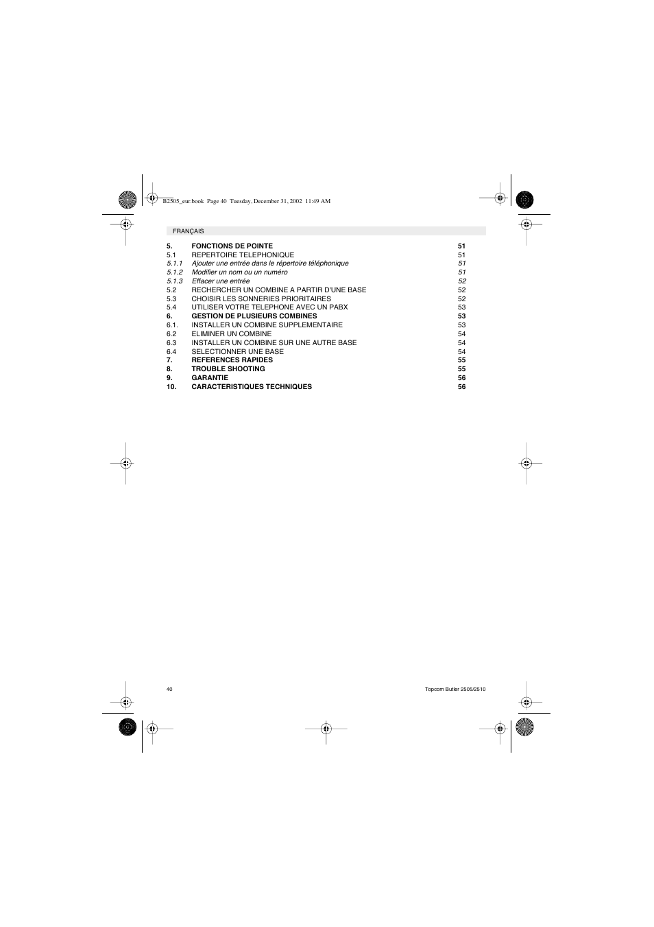 Topcom Butler 2510 User Manual | Page 40 / 96
