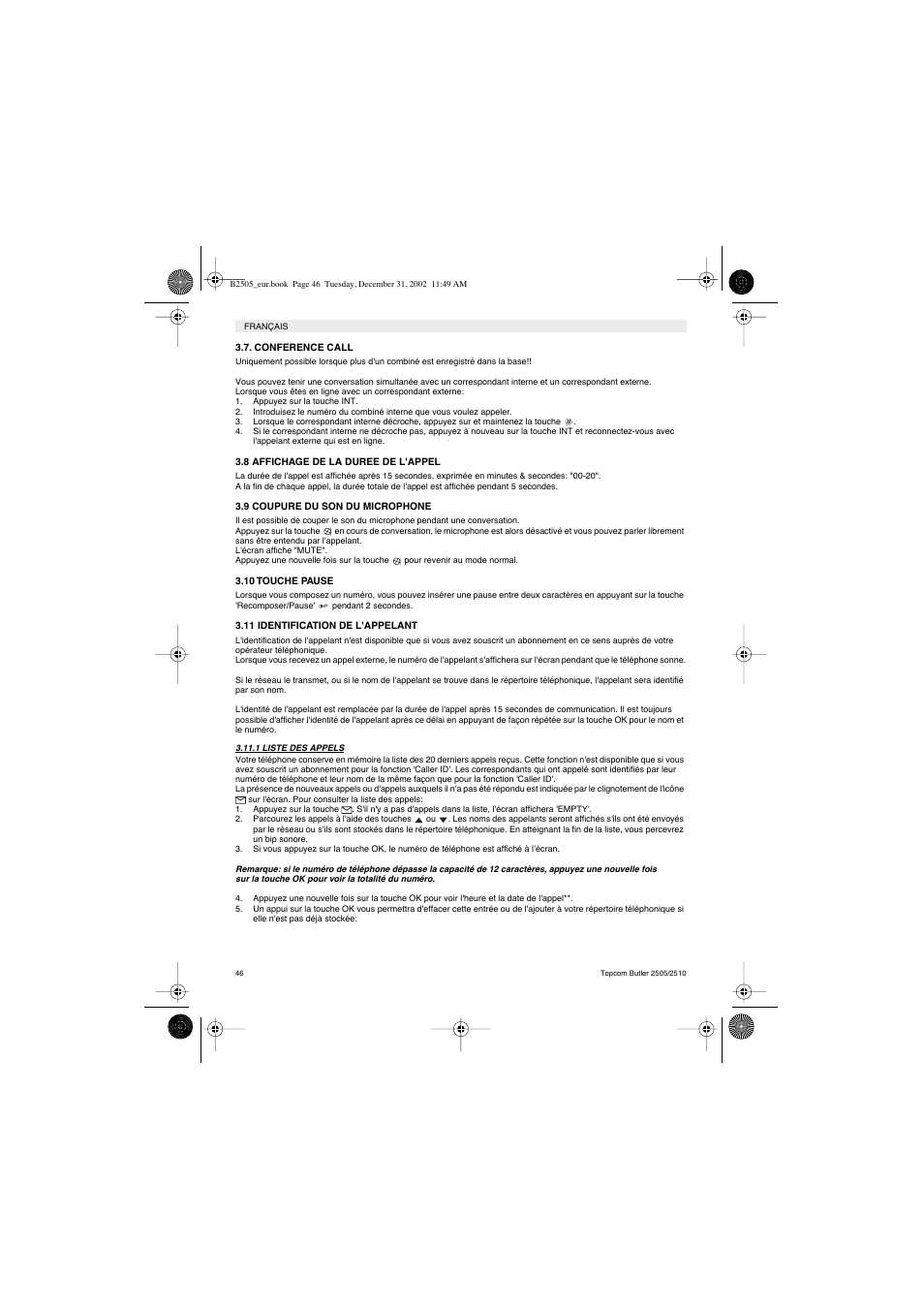 Topcom Butler 2510 User Manual | Page 46 / 96
