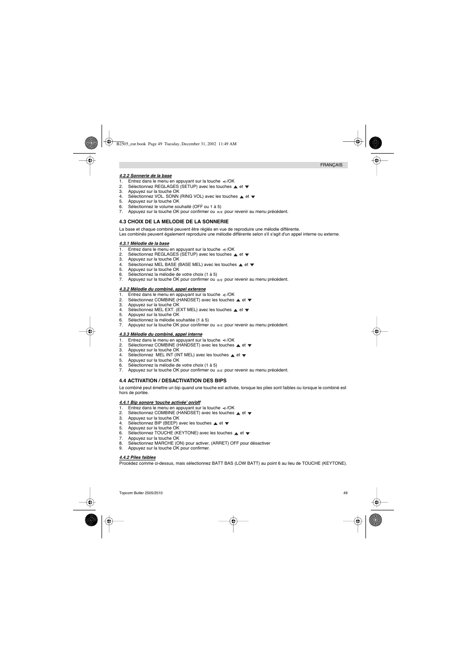 Topcom Butler 2510 User Manual | Page 49 / 96