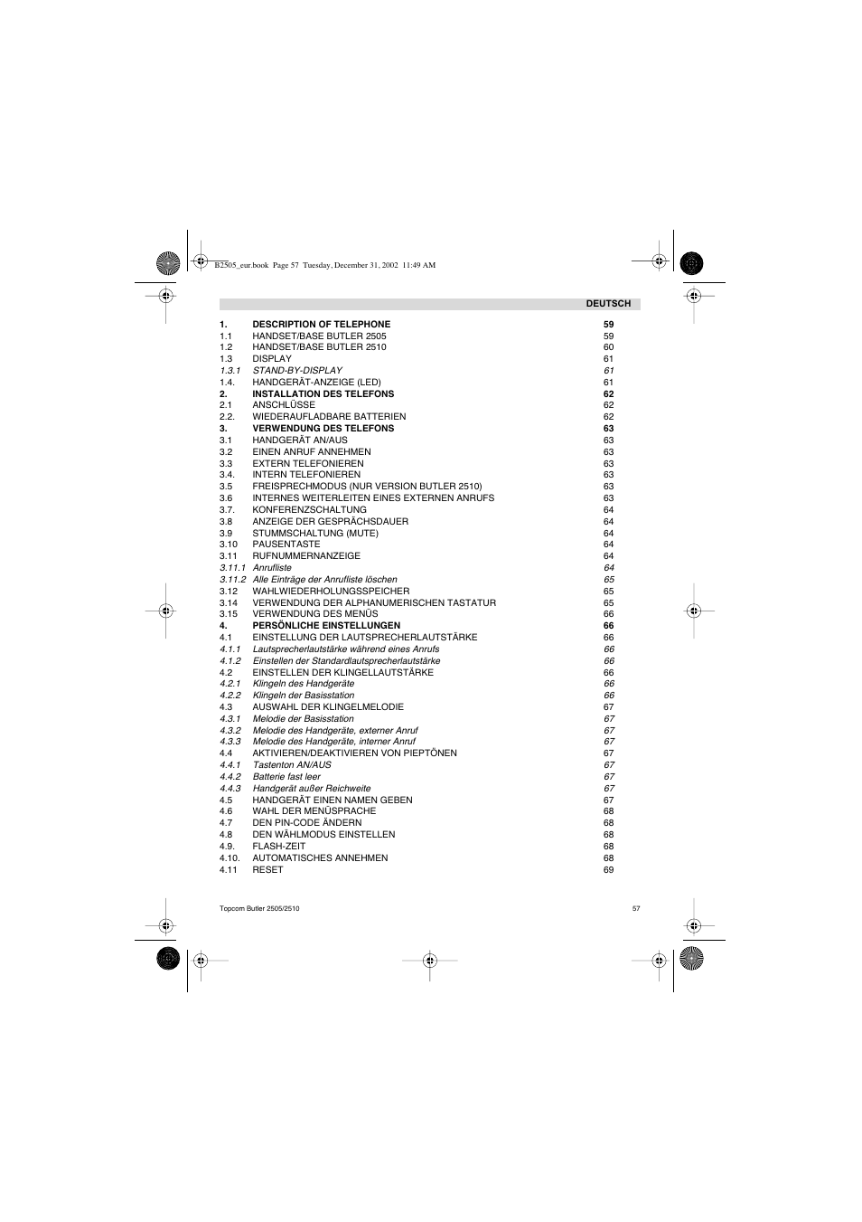 Topcom Butler 2510 User Manual | Page 57 / 96
