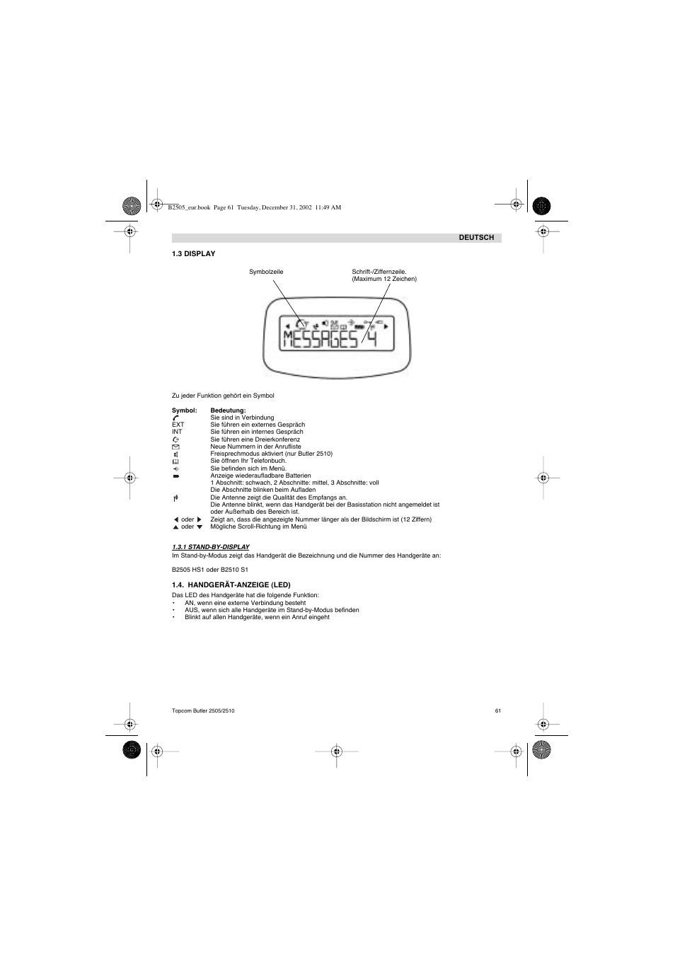 Topcom Butler 2510 User Manual | Page 61 / 96