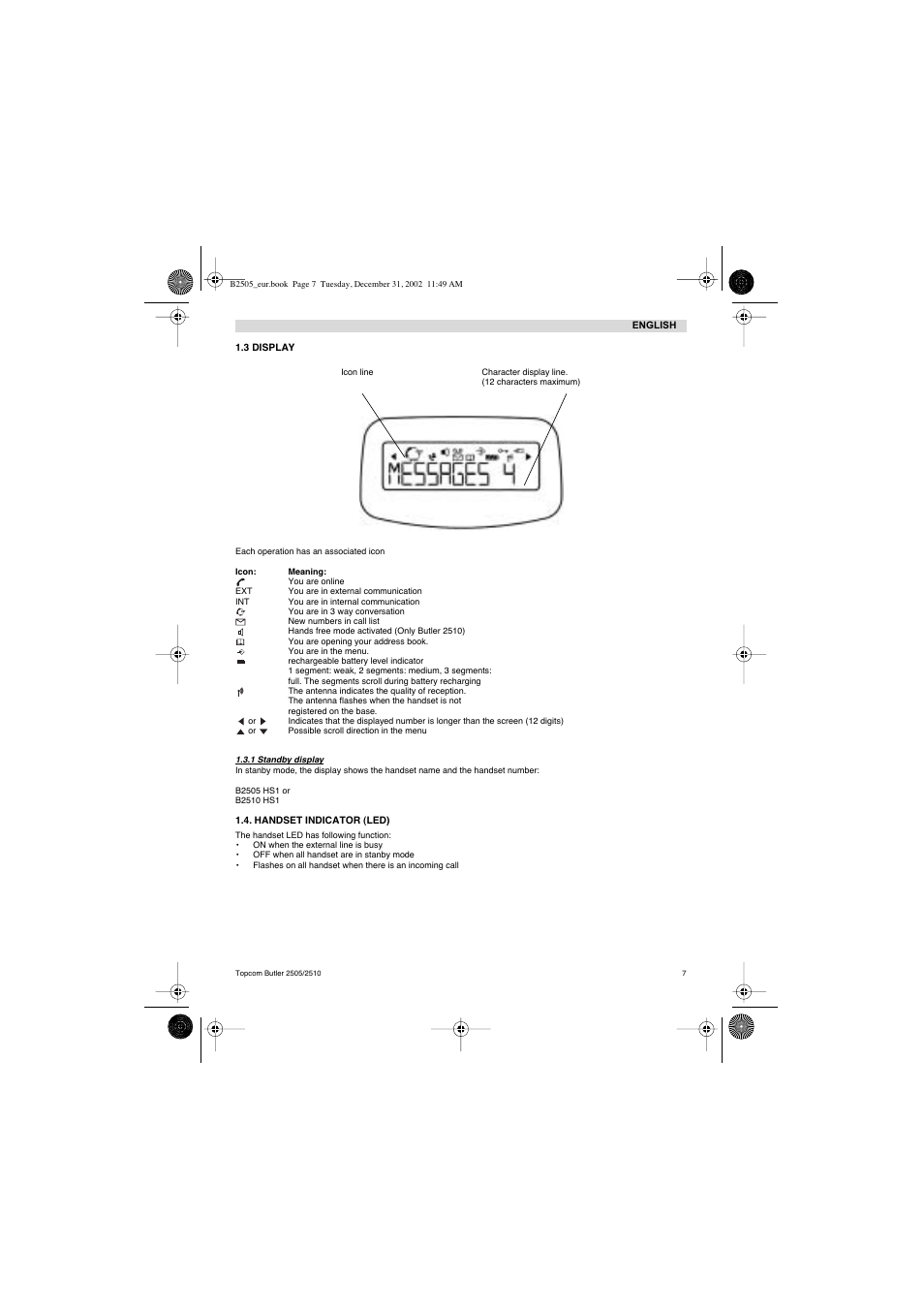 Topcom Butler 2510 User Manual | Page 7 / 96