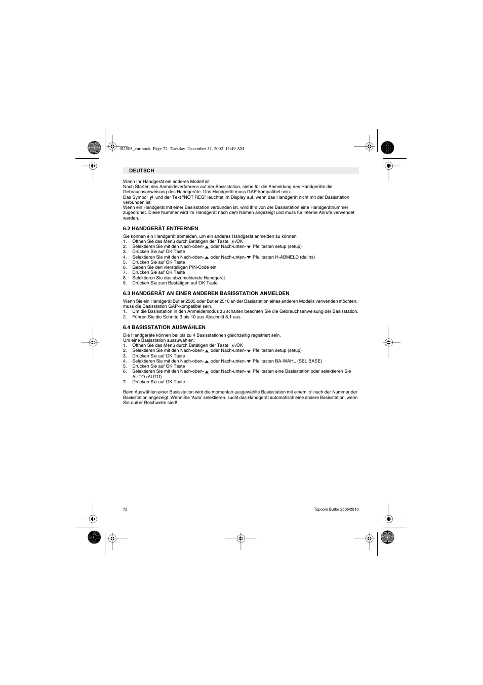 Topcom Butler 2510 User Manual | Page 72 / 96