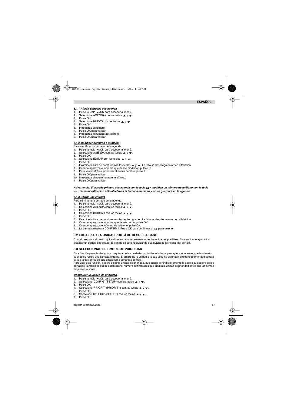 Topcom Butler 2510 User Manual | Page 87 / 96