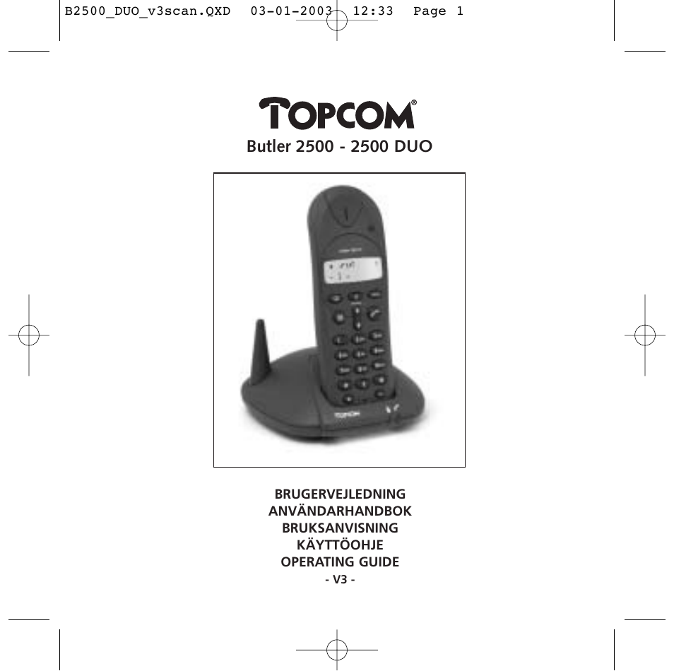 Topcom BUTLER 2500 Duo User Manual | 84 pages