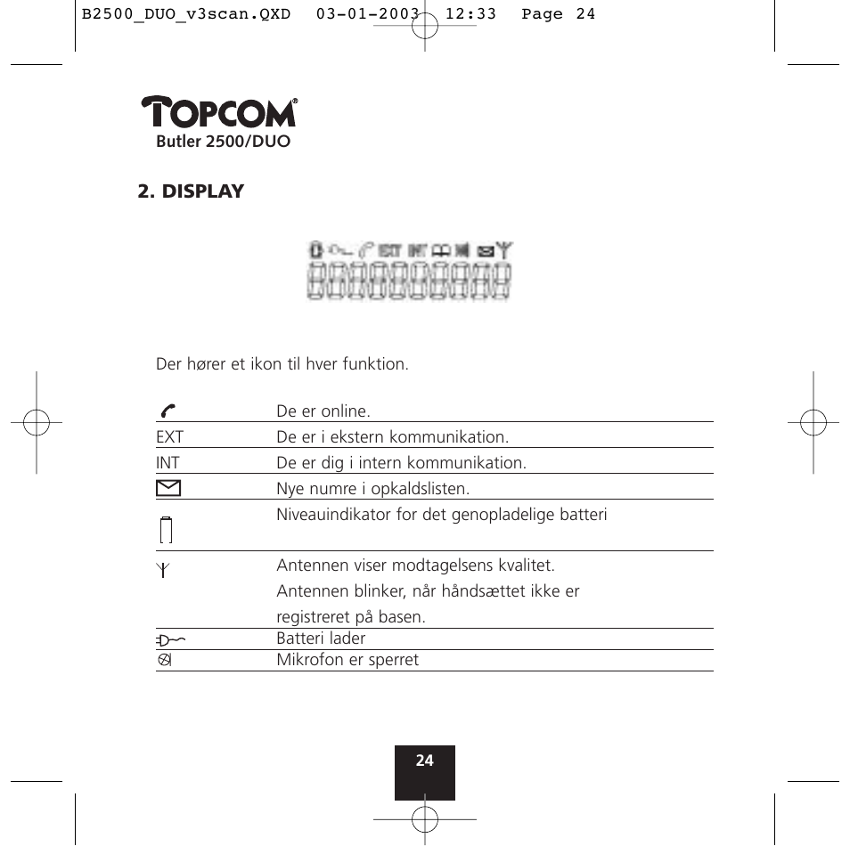 Topcom BUTLER 2500 Duo User Manual | Page 24 / 84