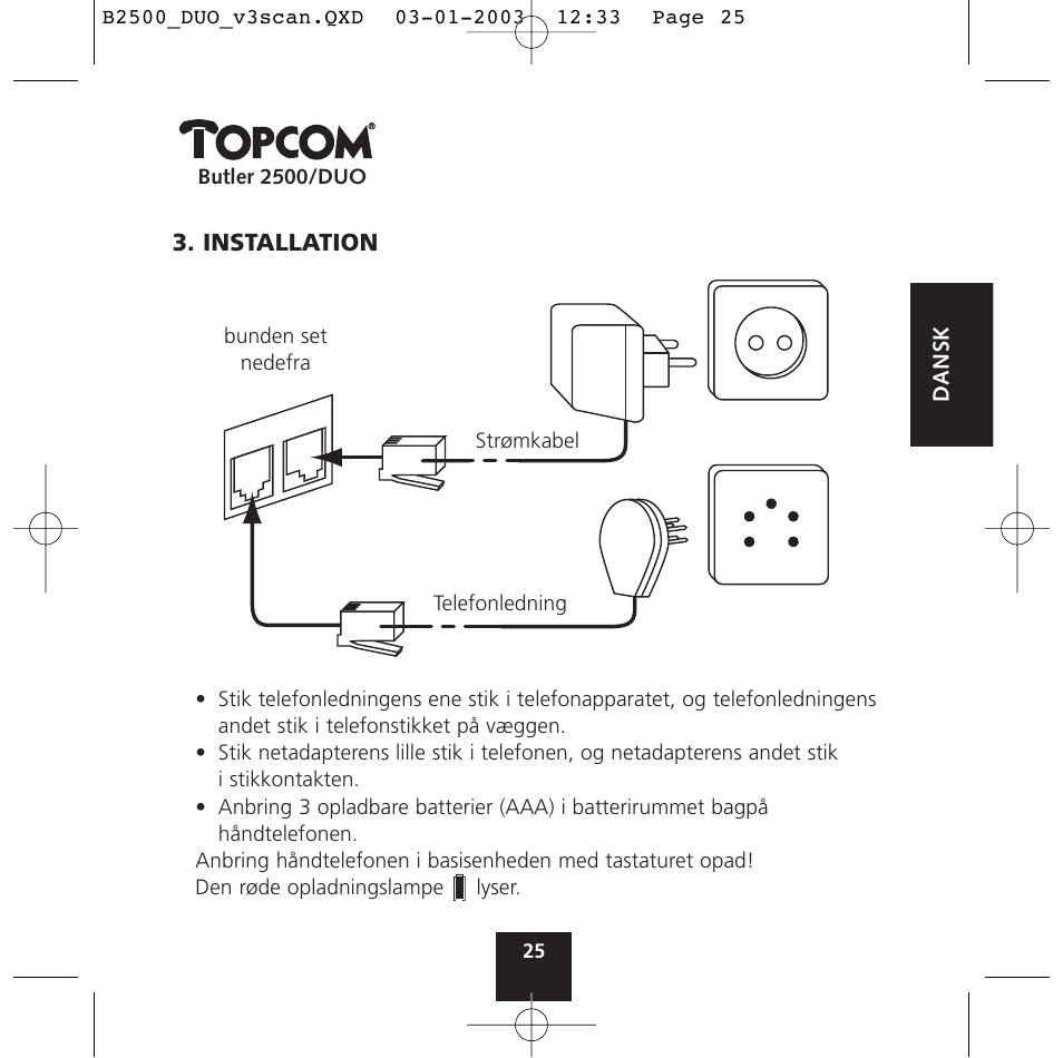 Topcom BUTLER 2500 Duo User Manual | Page 25 / 84