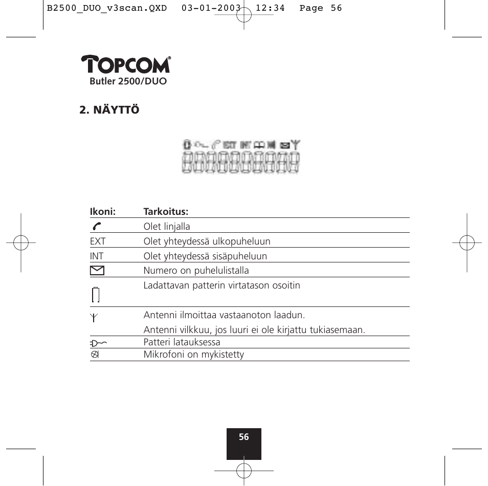 Topcom BUTLER 2500 Duo User Manual | Page 56 / 84