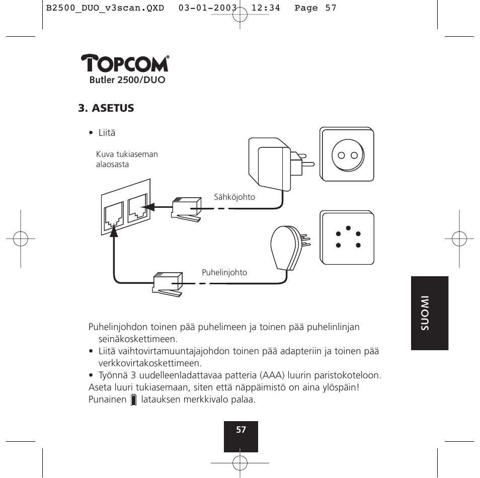 Topcom BUTLER 2500 Duo User Manual | Page 57 / 84