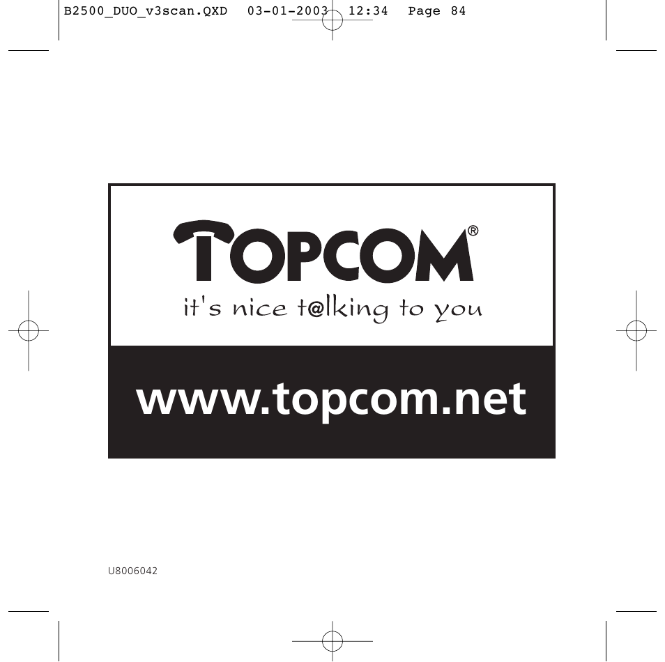 Topcom BUTLER 2500 Duo User Manual | Page 84 / 84