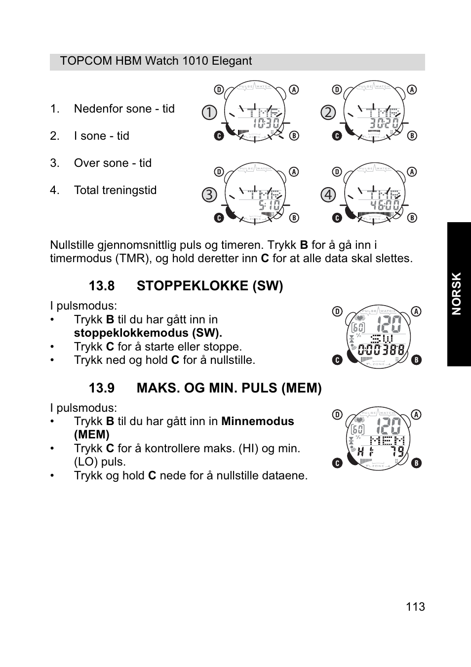 Topcom HBM Watch 1010 Elelgant User Manual | Page 113 / 132