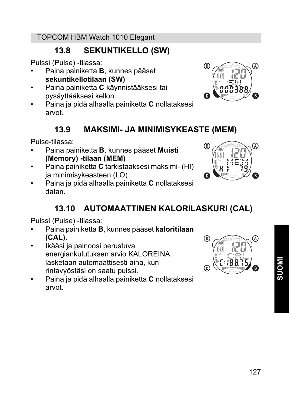 Topcom HBM Watch 1010 Elelgant User Manual | Page 127 / 132