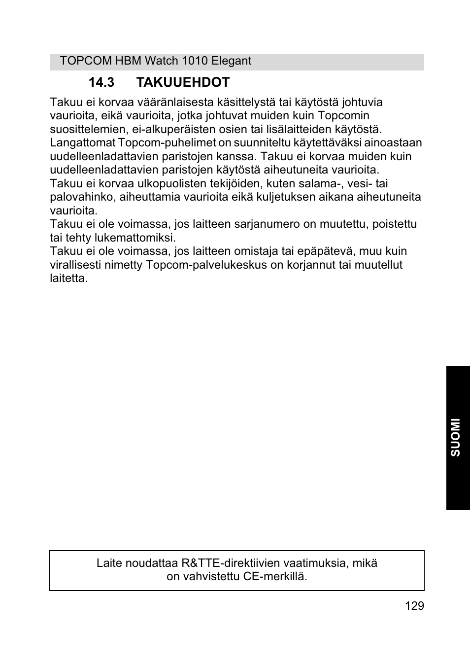 Topcom HBM Watch 1010 Elelgant User Manual | Page 129 / 132