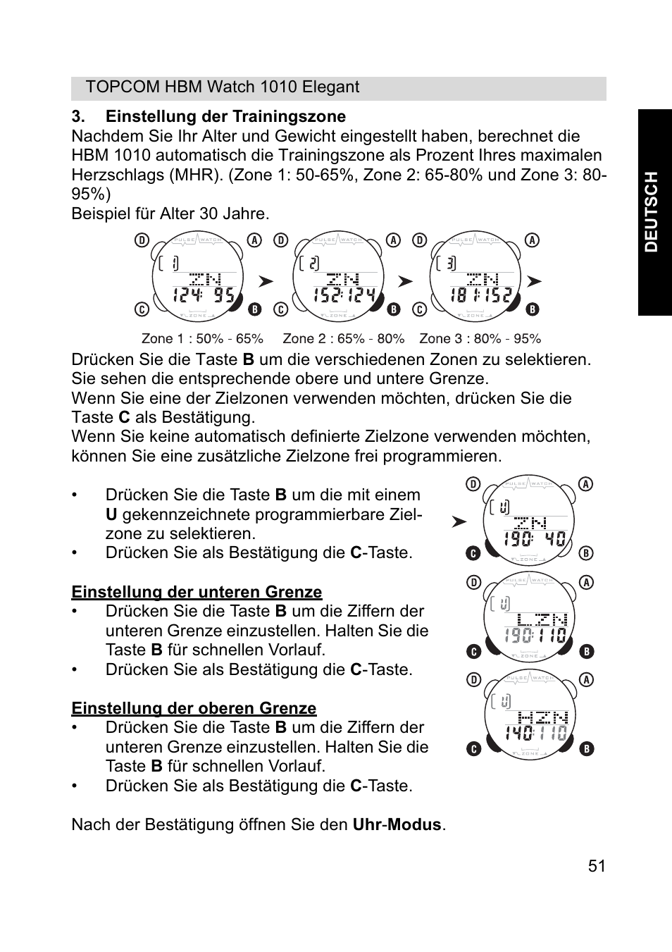 Topcom HBM Watch 1010 Elelgant User Manual | Page 51 / 132