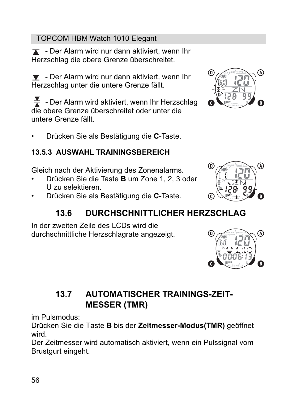 Topcom HBM Watch 1010 Elelgant User Manual | Page 56 / 132