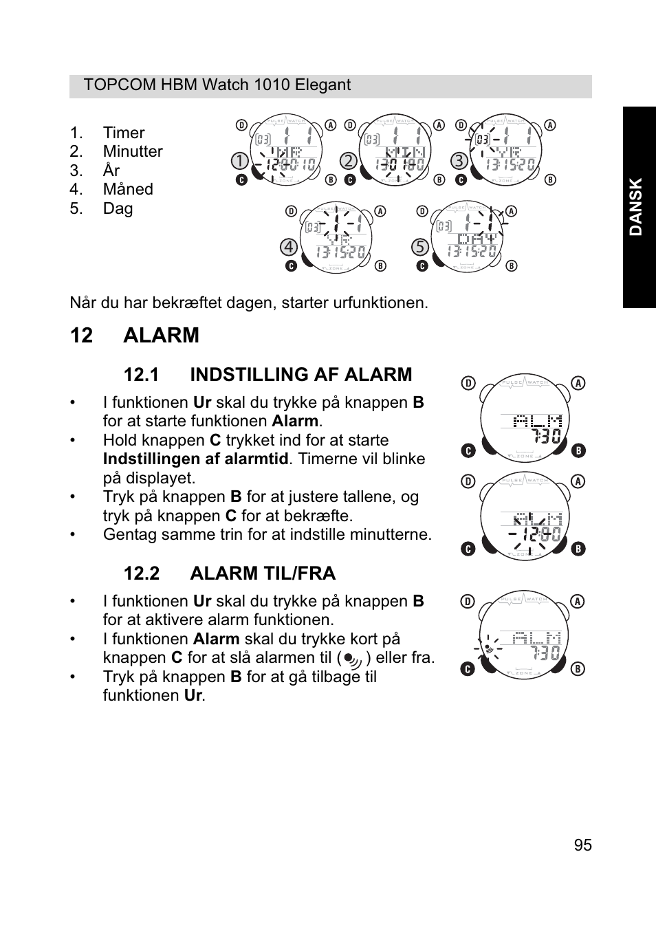 12 alarm | Topcom HBM Watch 1010 Elelgant User Manual | Page 95 / 132
