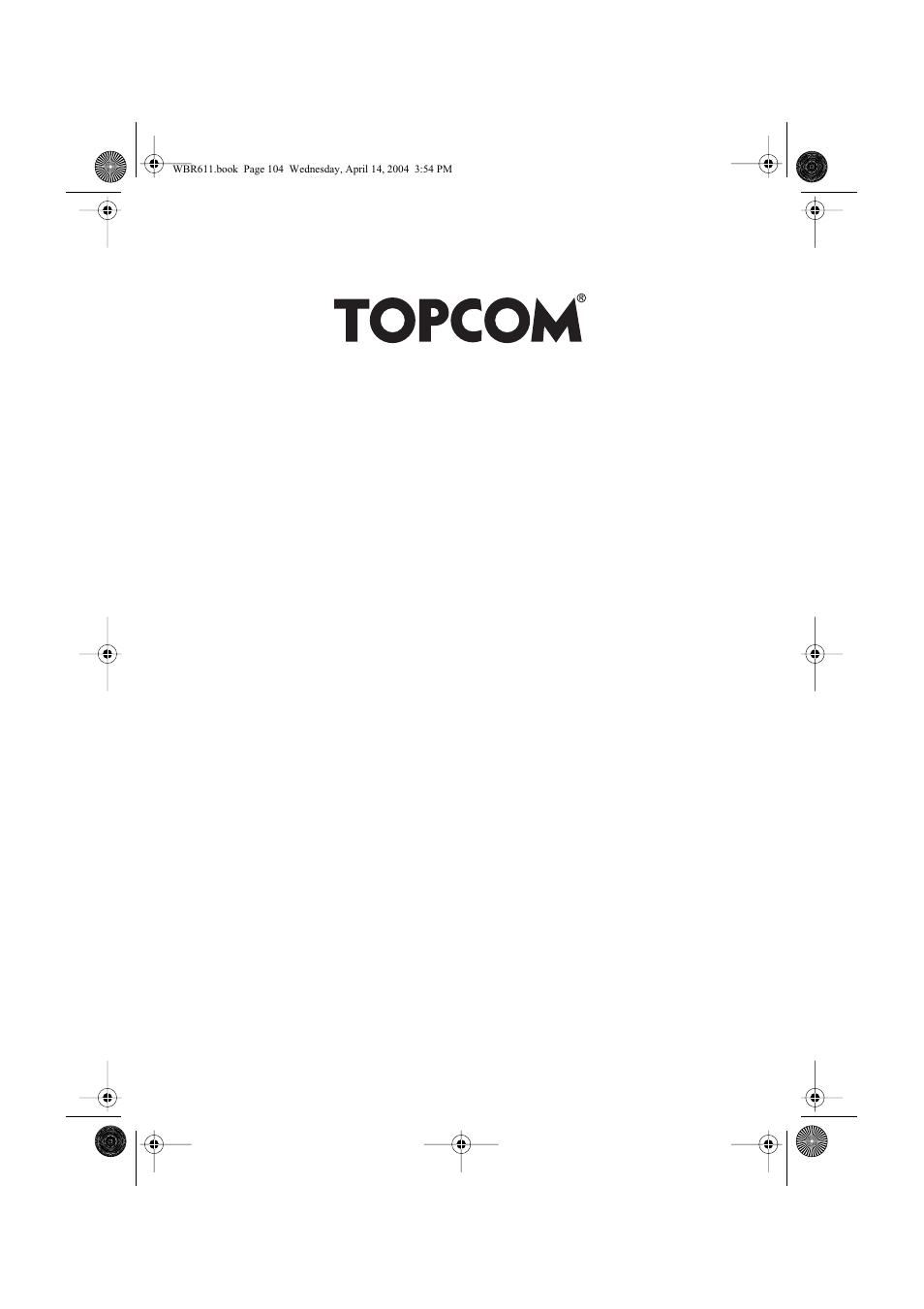 Topcom WBR 611 User Manual | Page 104 / 104