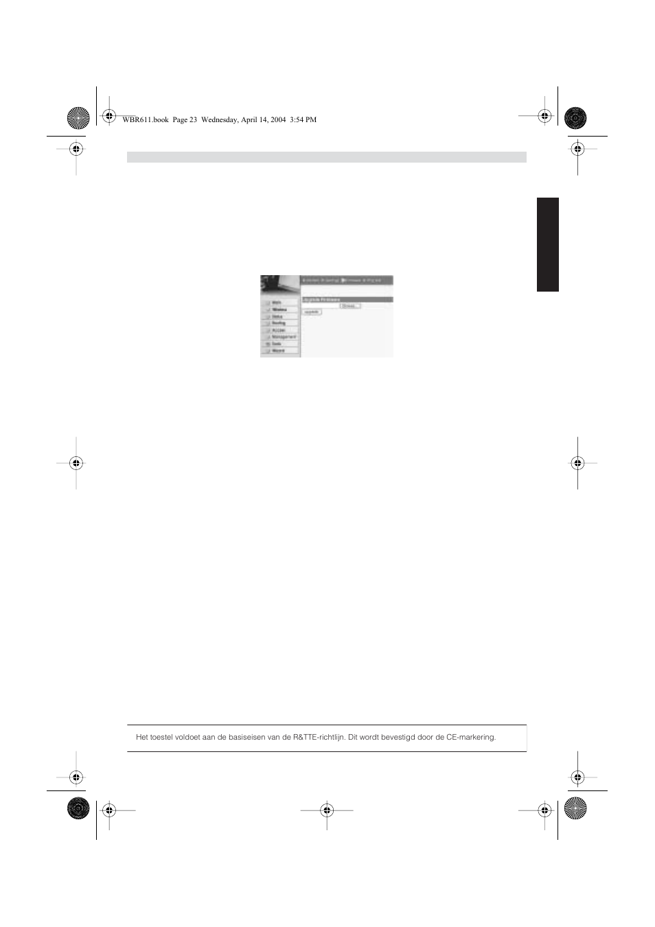 Geavanceerde routerinstellingen, Firmware update, Topcom garantie | Topcom WBR 611 User Manual | Page 23 / 104