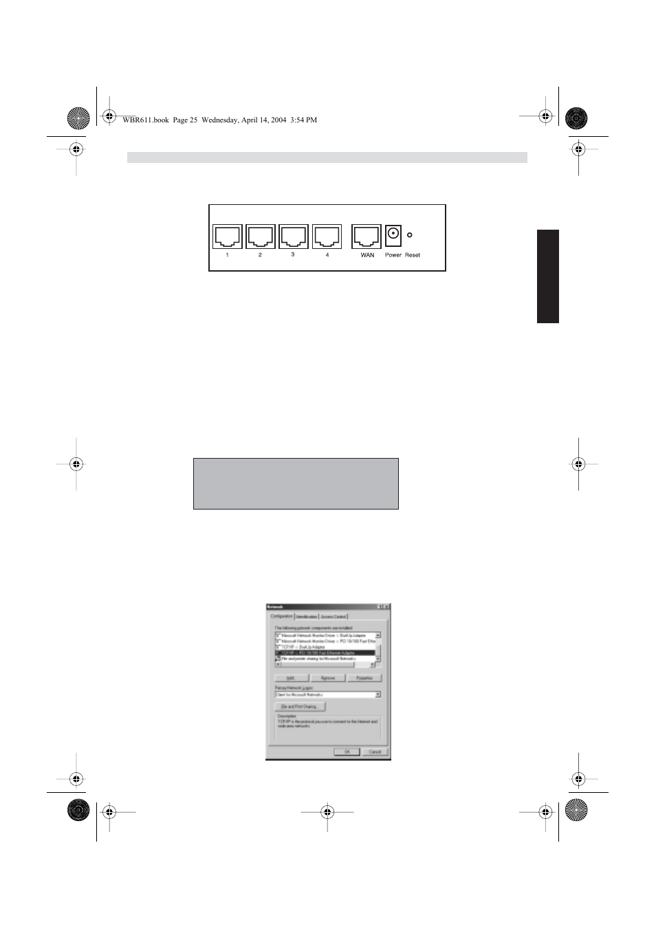 Le panneau de connexion | Topcom WBR 611 User Manual | Page 25 / 104