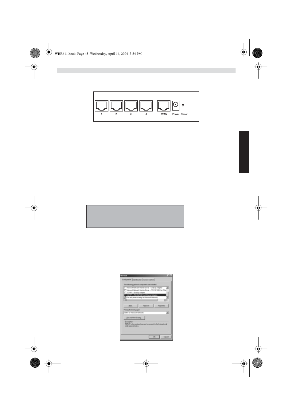 Anslutningspanelen | Topcom WBR 611 User Manual | Page 45 / 104