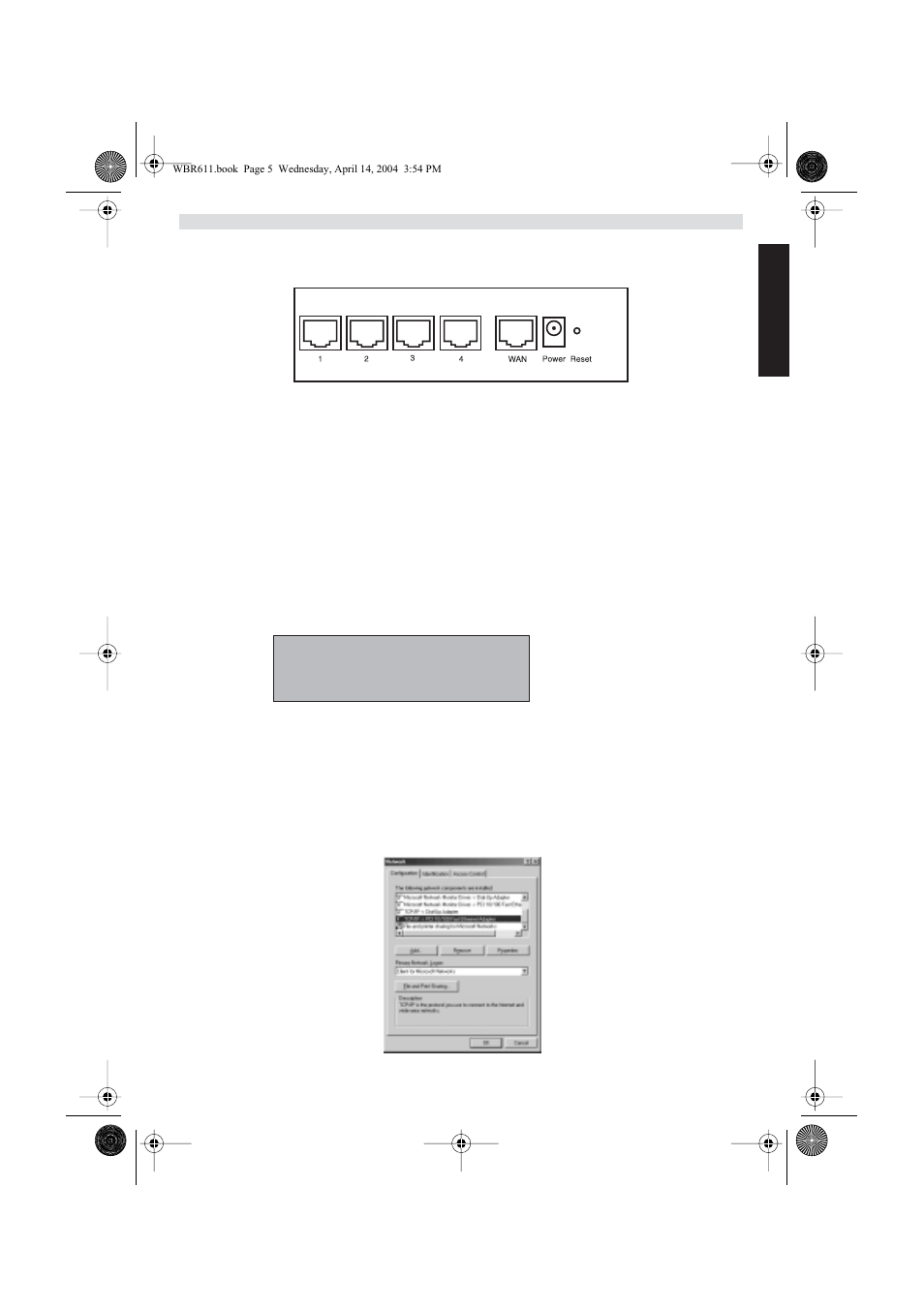 The connection panel | Topcom WBR 611 User Manual | Page 5 / 104