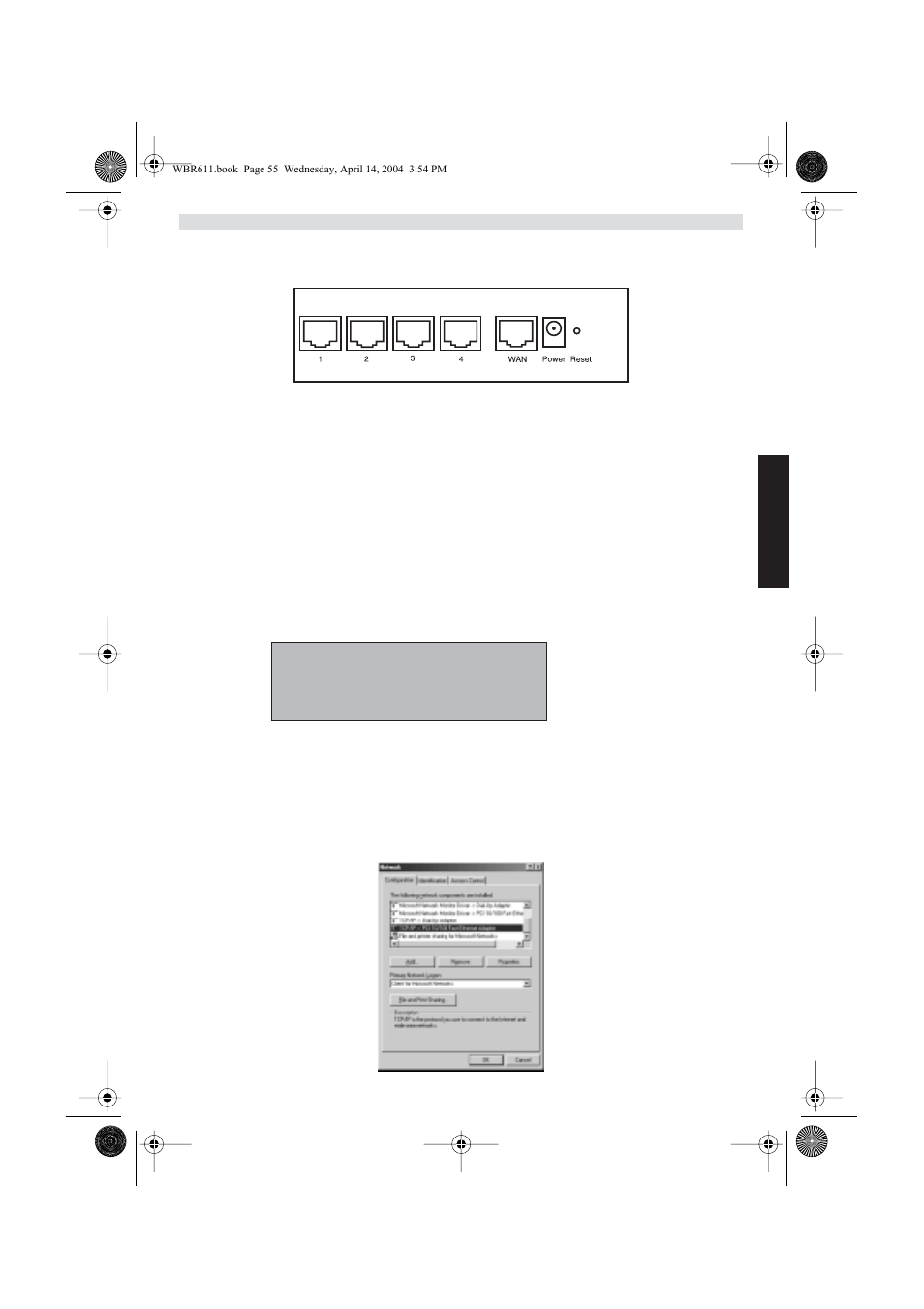 Tilslutningspanelet | Topcom WBR 611 User Manual | Page 55 / 104