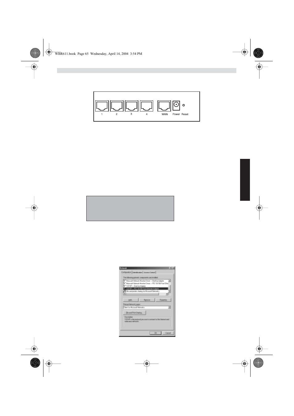 Tilkoblingspanel | Topcom WBR 611 User Manual | Page 65 / 104