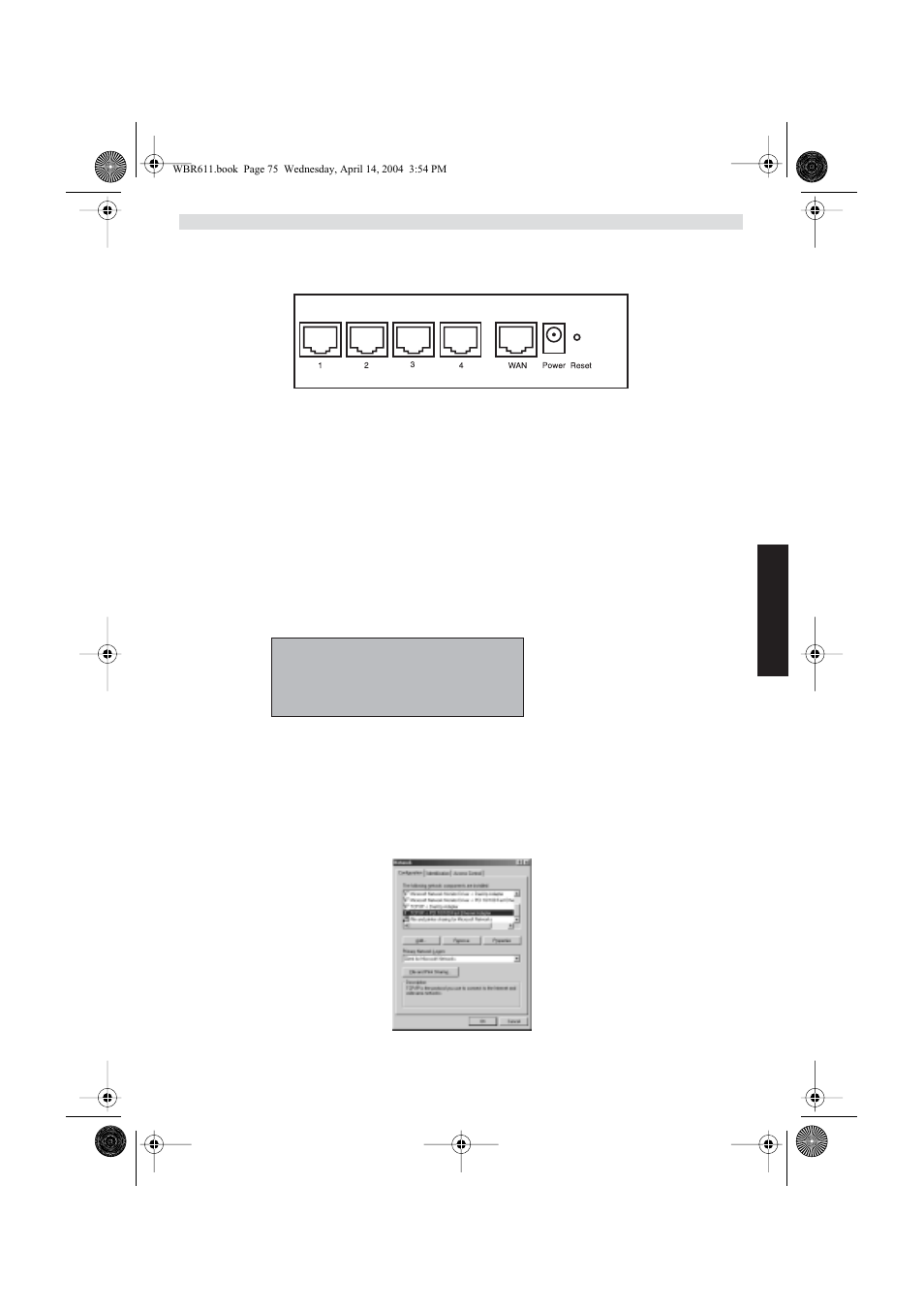 Liitäntäpaneeli | Topcom WBR 611 User Manual | Page 75 / 104