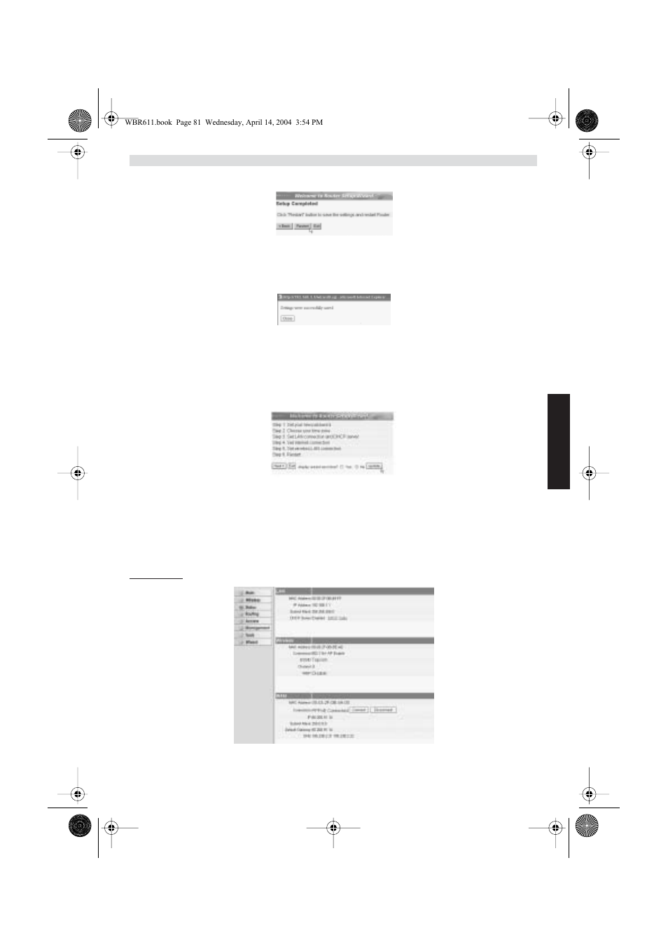 Liitännän tila | Topcom WBR 611 User Manual | Page 81 / 104