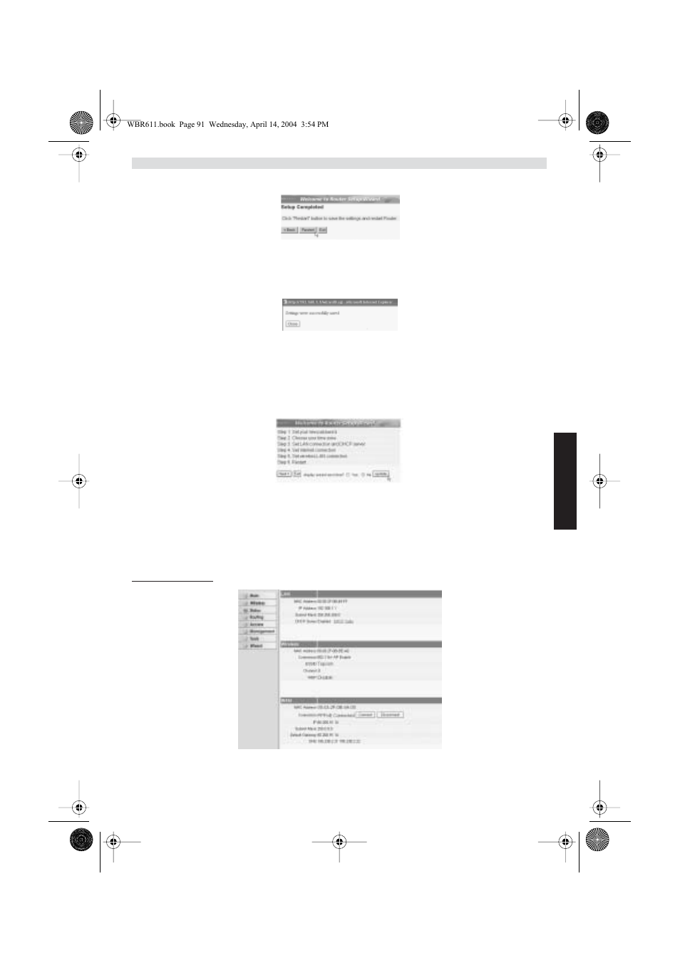 Estado de conexión | Topcom WBR 611 User Manual | Page 91 / 104