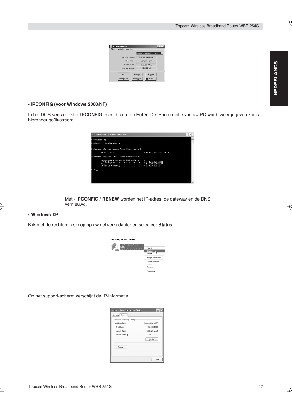 Topcom Skyr@cer WBR 254G User Manual | Page 17 / 104