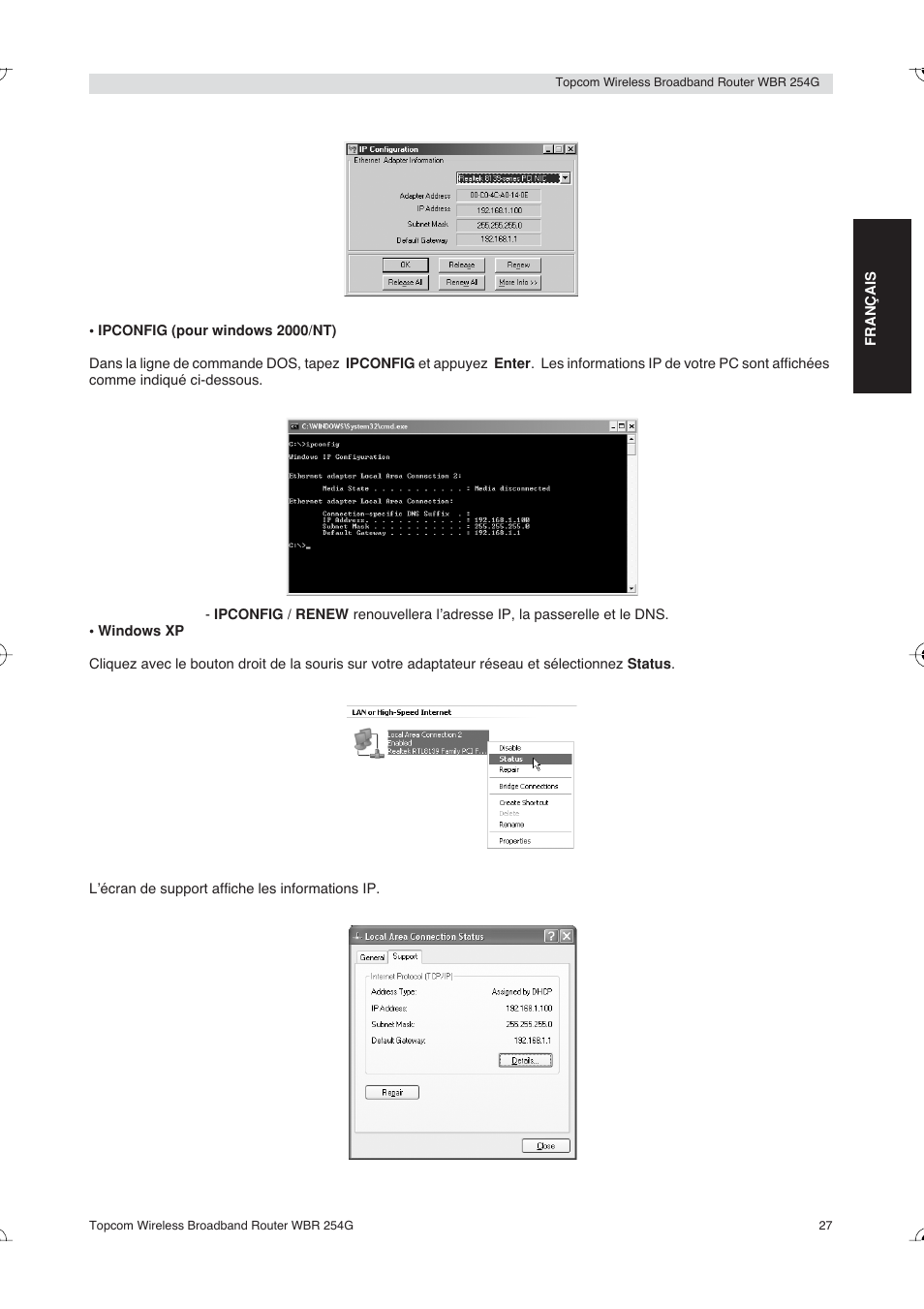 Topcom Skyr@cer WBR 254G User Manual | Page 27 / 104