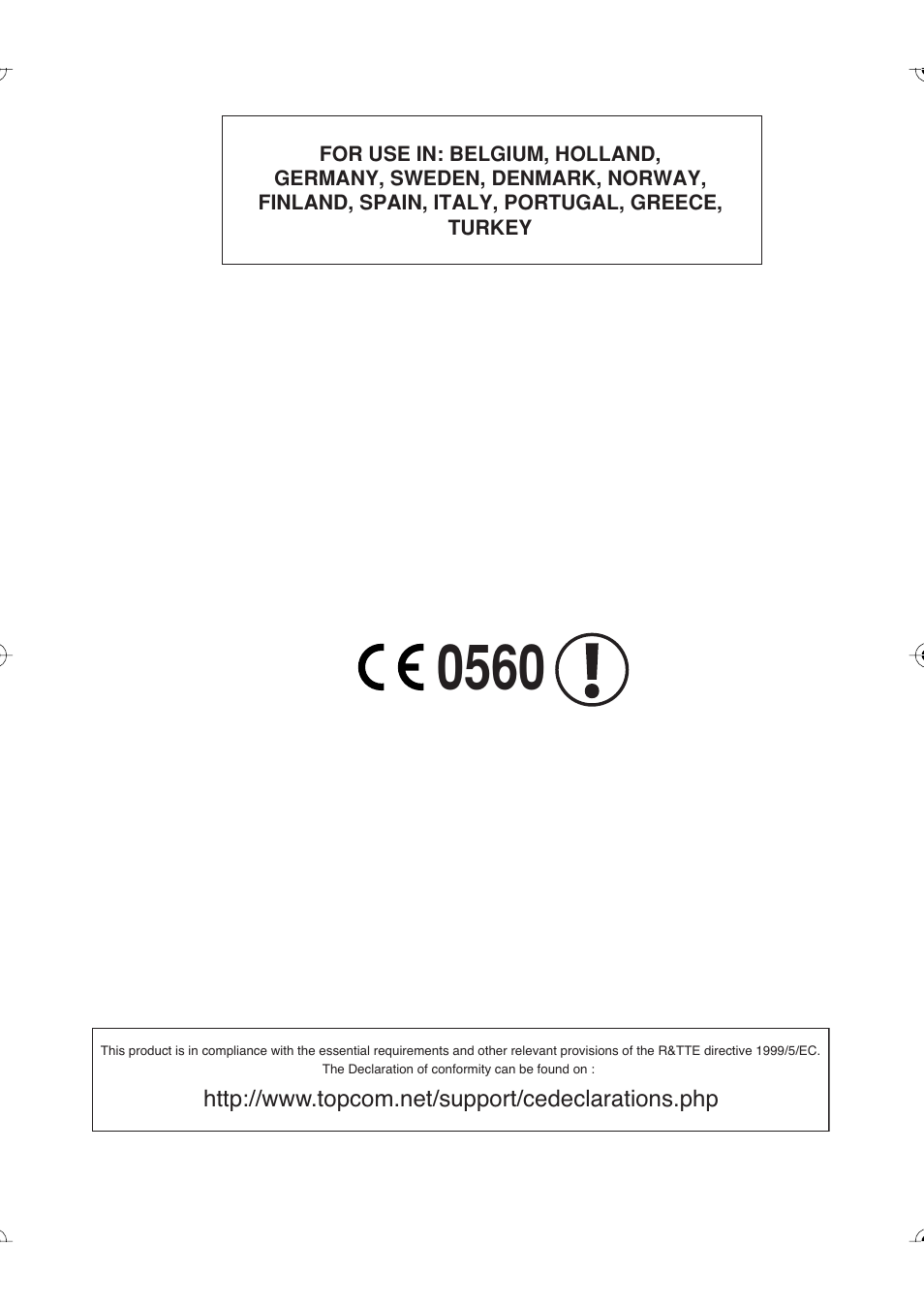 Topcom Skyr@cer WBR 254G User Manual | Page 3 / 104