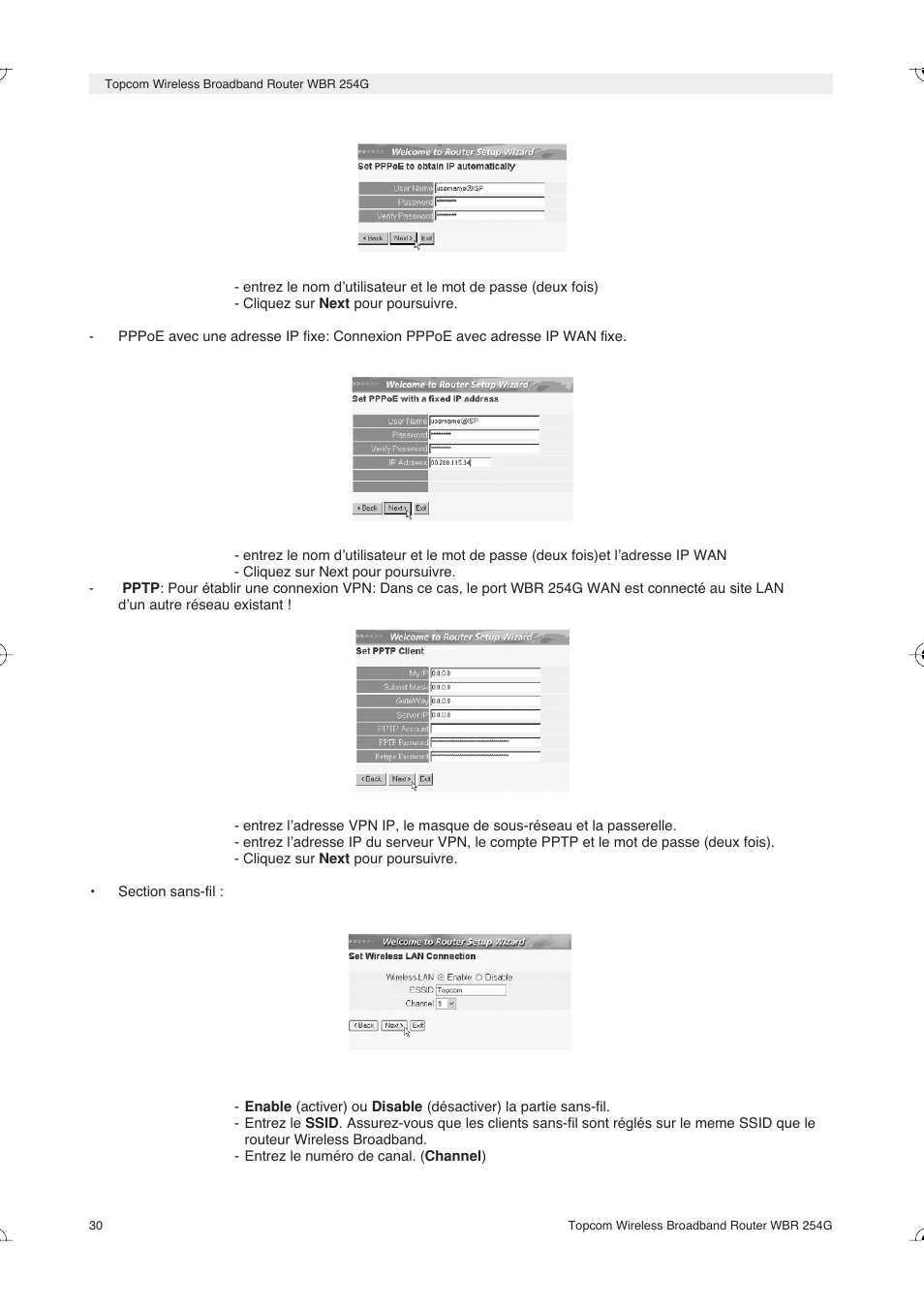 Topcom Skyr@cer WBR 254G User Manual | Page 30 / 104