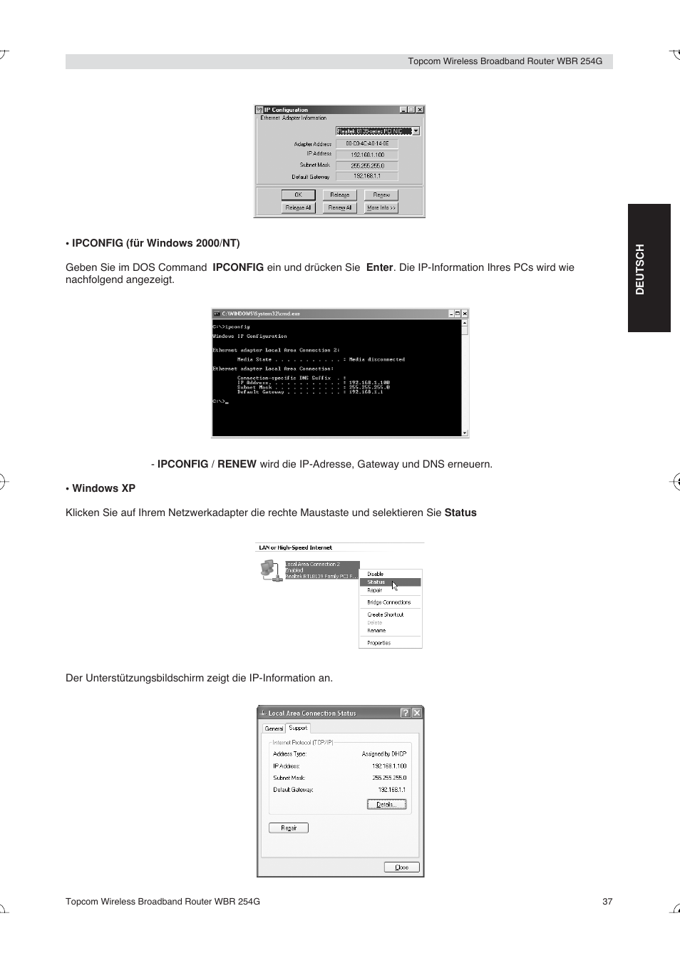 Topcom Skyr@cer WBR 254G User Manual | Page 37 / 104