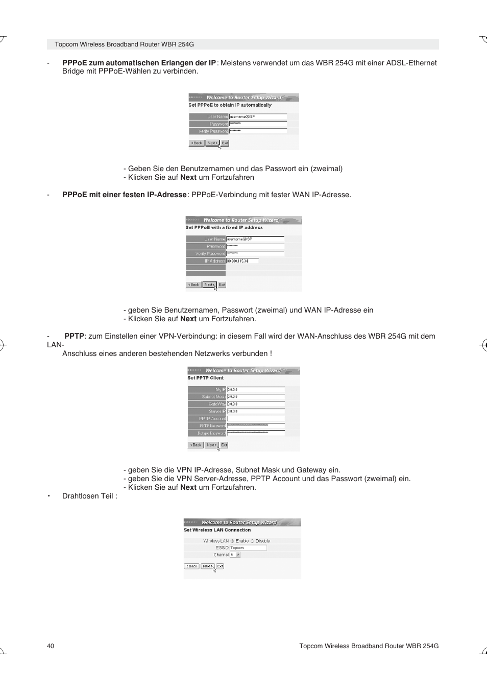 Topcom Skyr@cer WBR 254G User Manual | Page 40 / 104