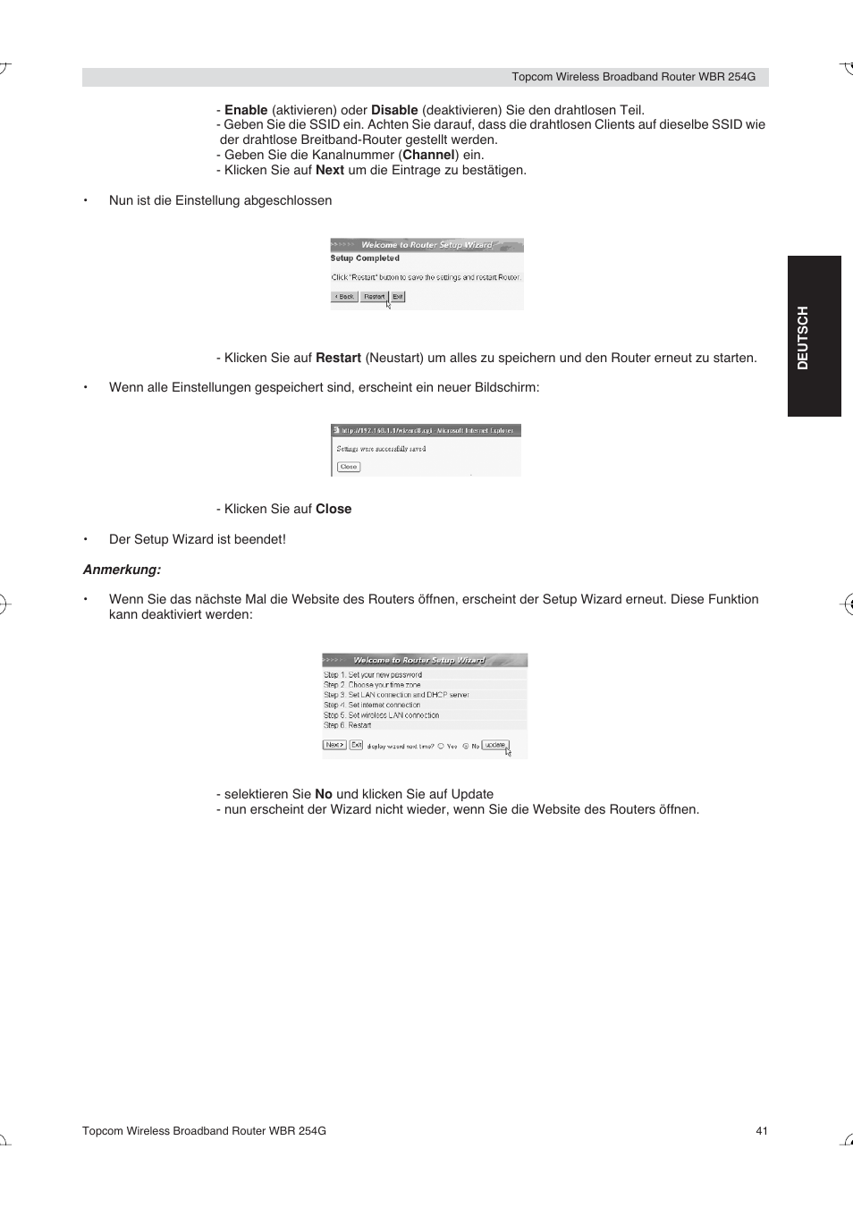 Topcom Skyr@cer WBR 254G User Manual | Page 41 / 104
