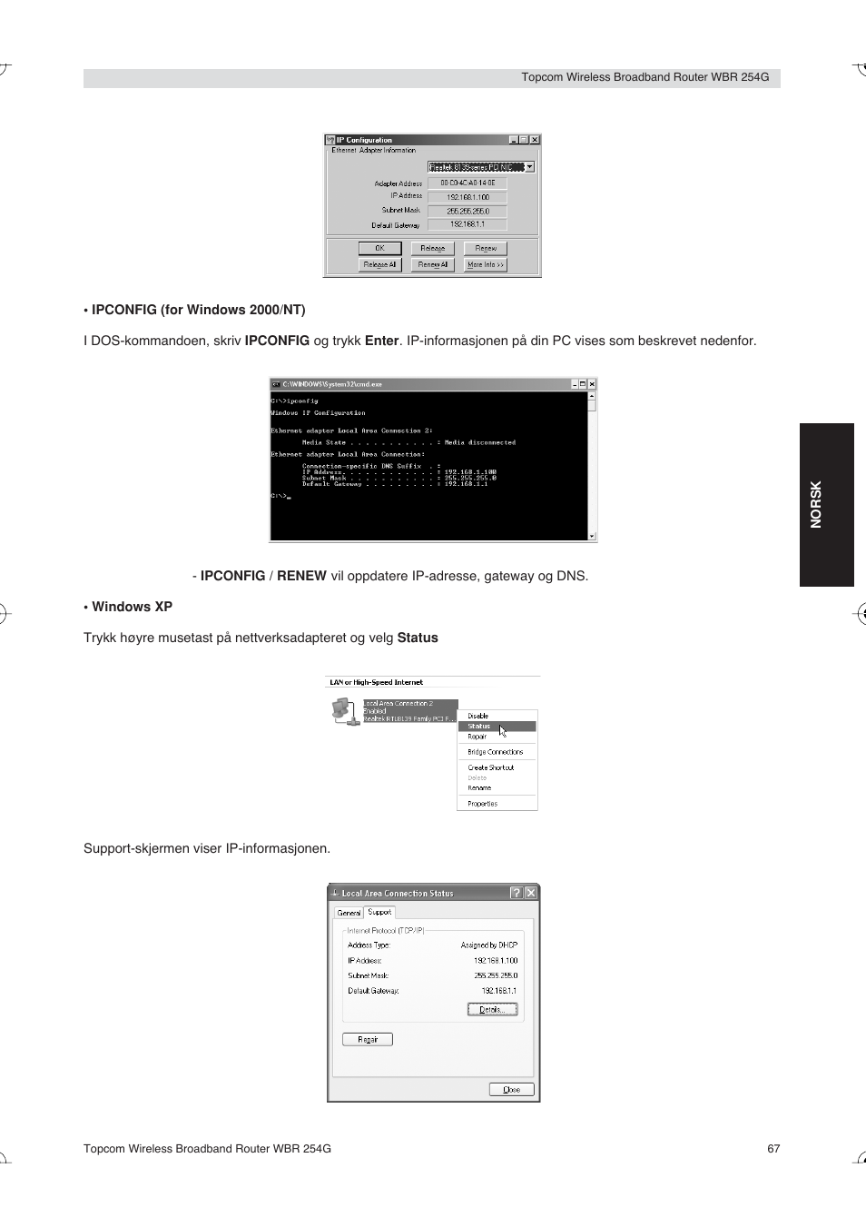Topcom Skyr@cer WBR 254G User Manual | Page 67 / 104