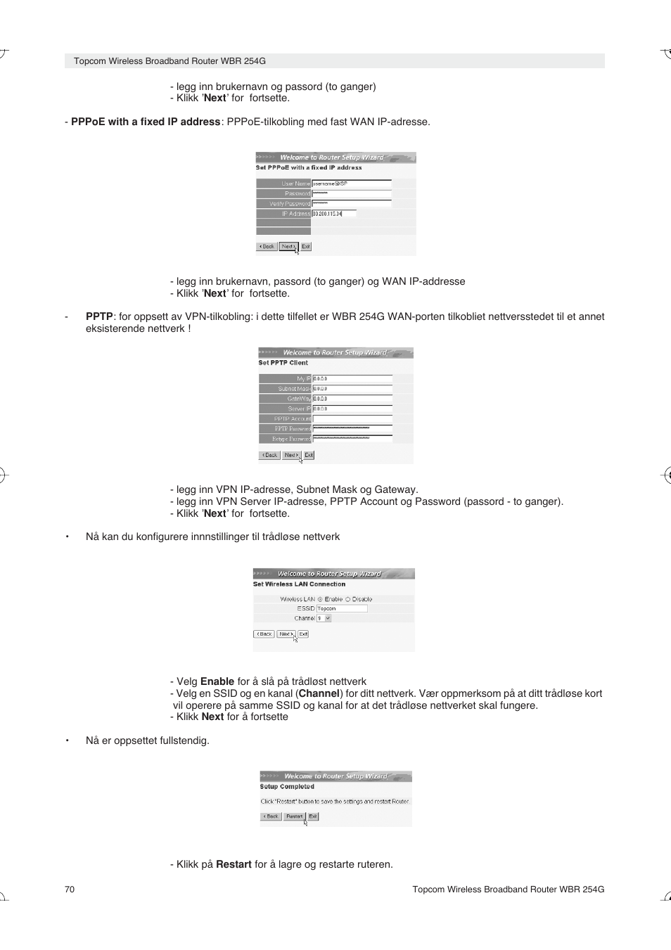 Topcom Skyr@cer WBR 254G User Manual | Page 70 / 104