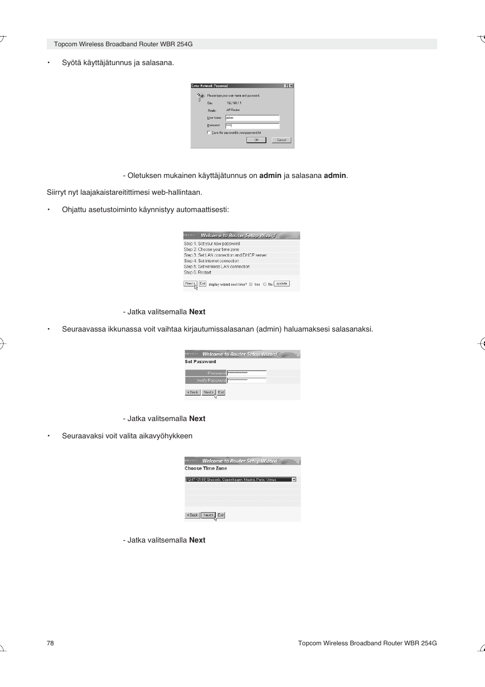 Topcom Skyr@cer WBR 254G User Manual | Page 78 / 104
