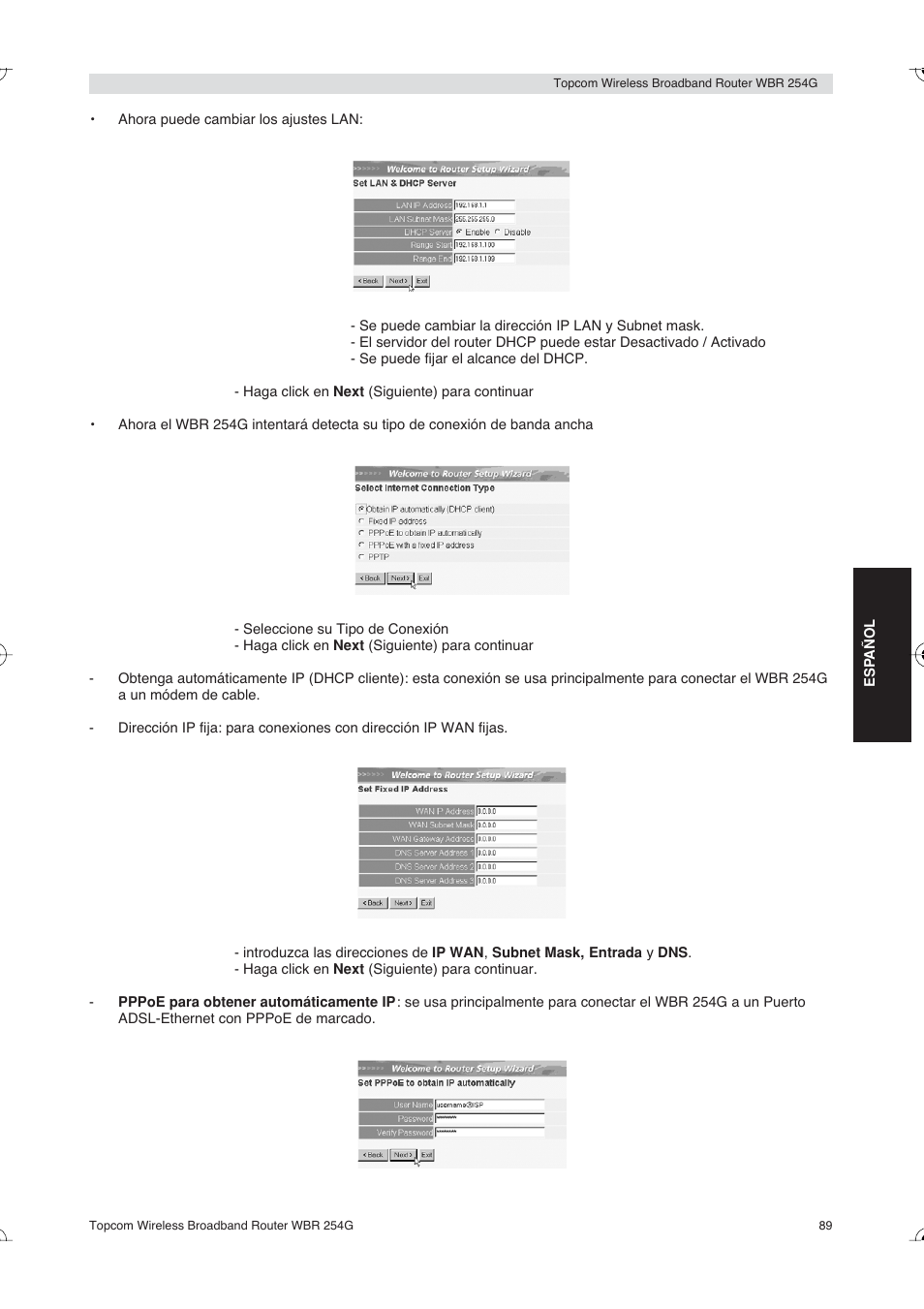 Topcom Skyr@cer WBR 254G User Manual | Page 89 / 104
