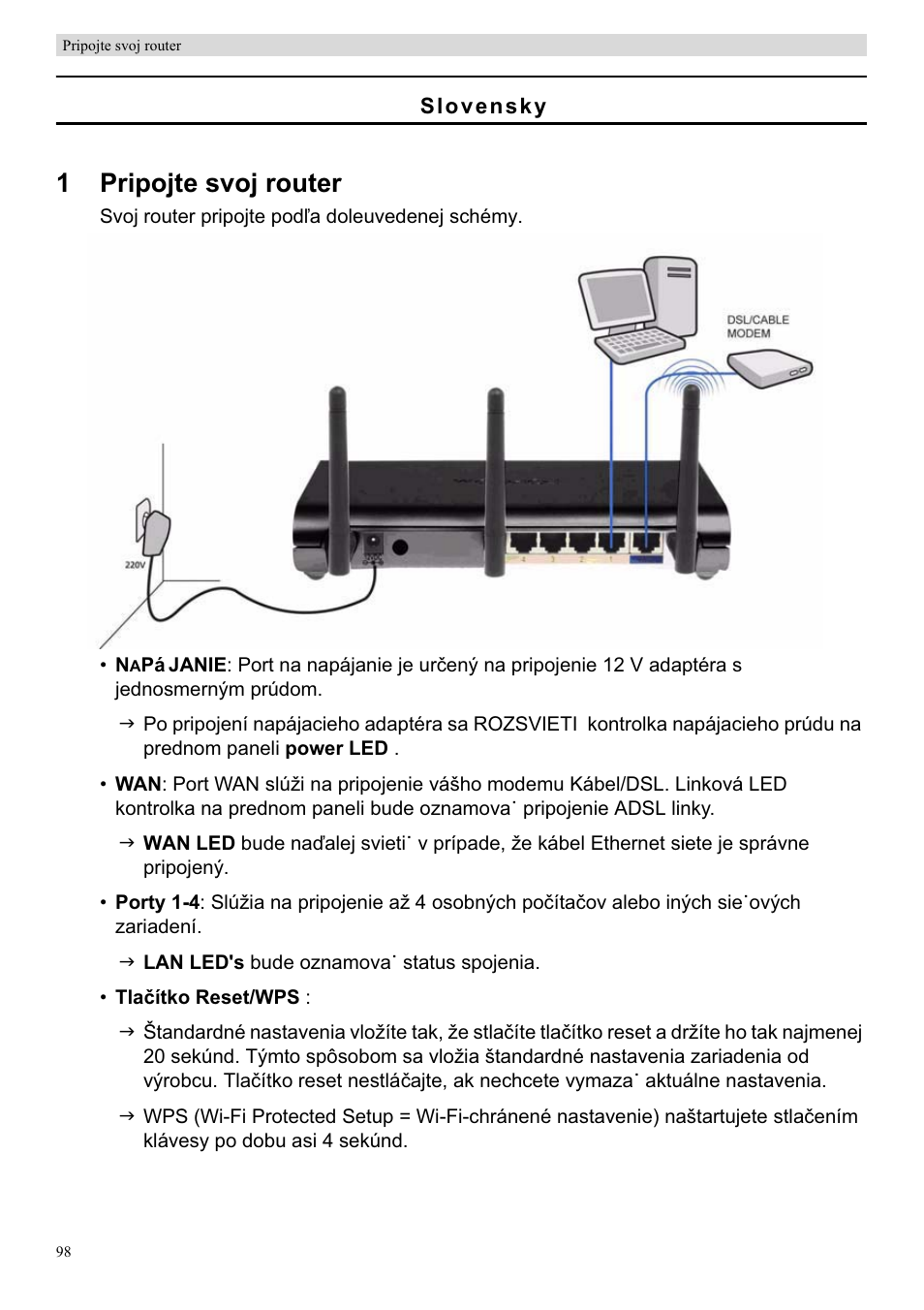 1pripojte svoj router | Topcom Skyr@cer WBR 7201 N User Manual | Page 104 / 120