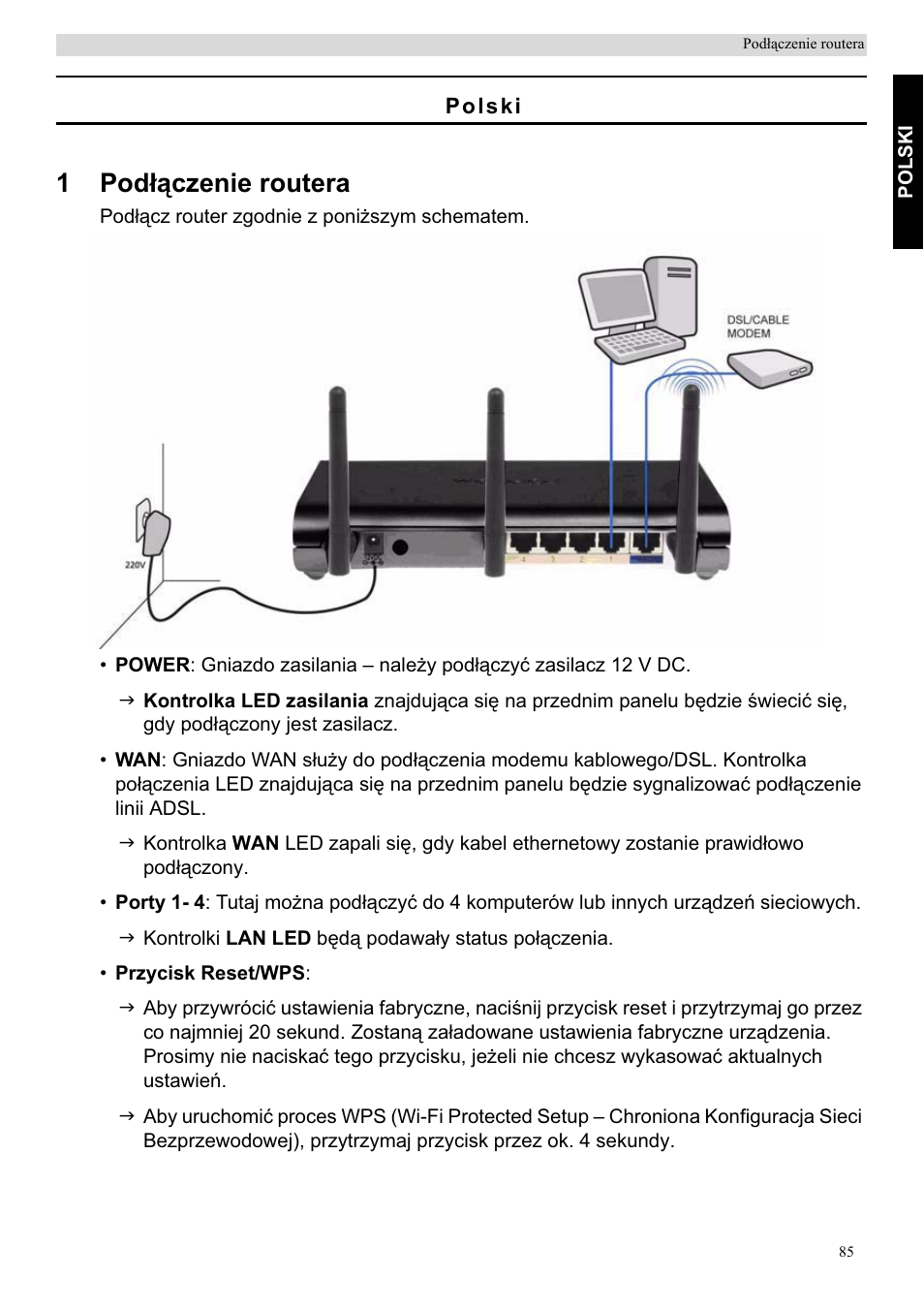 1podáączenie routera | Topcom Skyr@cer WBR 7201 N User Manual | Page 91 / 120