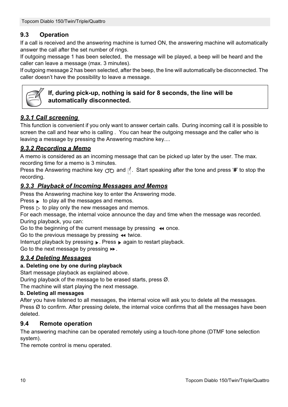 Topcom DIABLO 150 User Manual | Page 10 / 11
