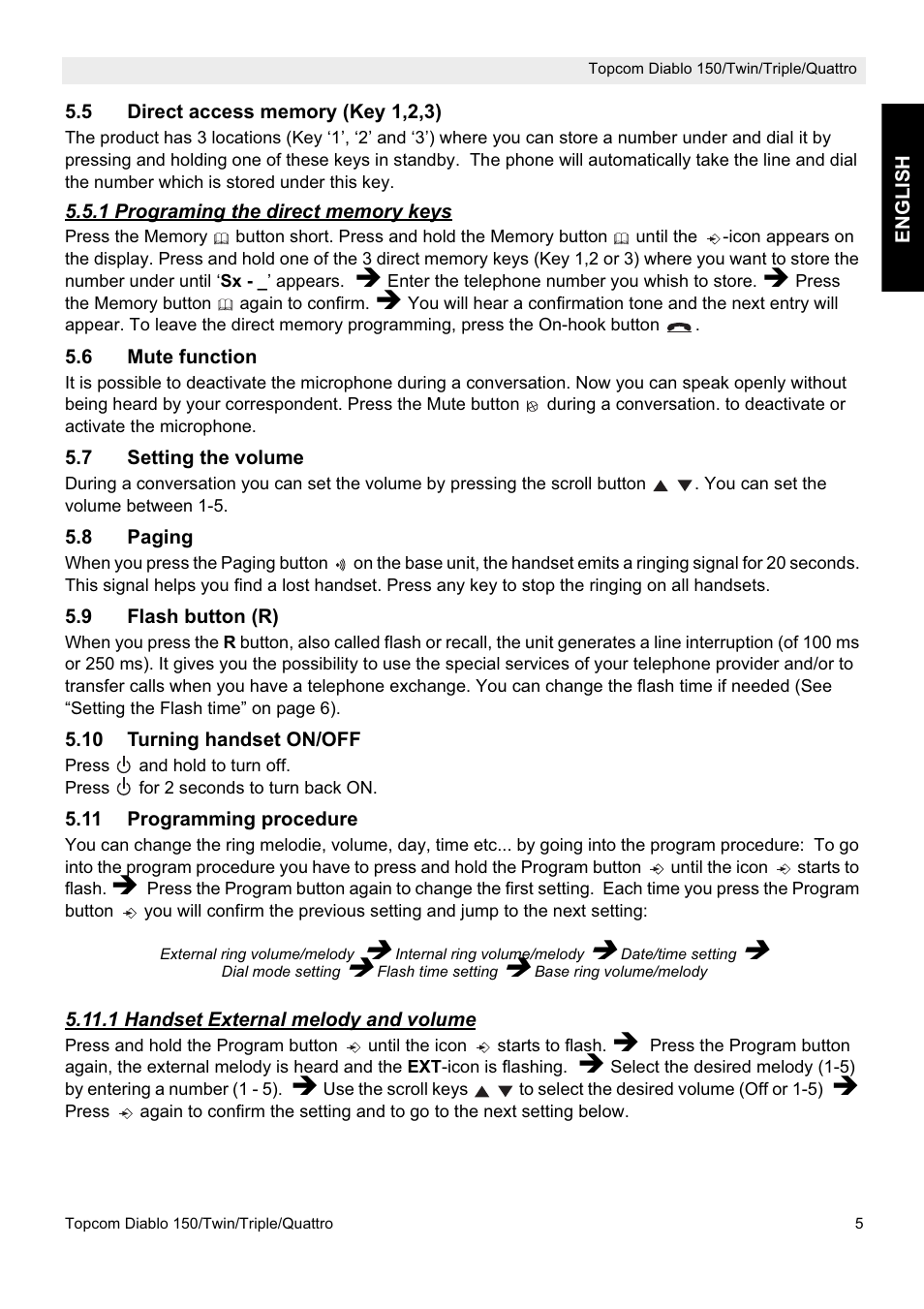 Topcom DIABLO 150 User Manual | Page 5 / 11
