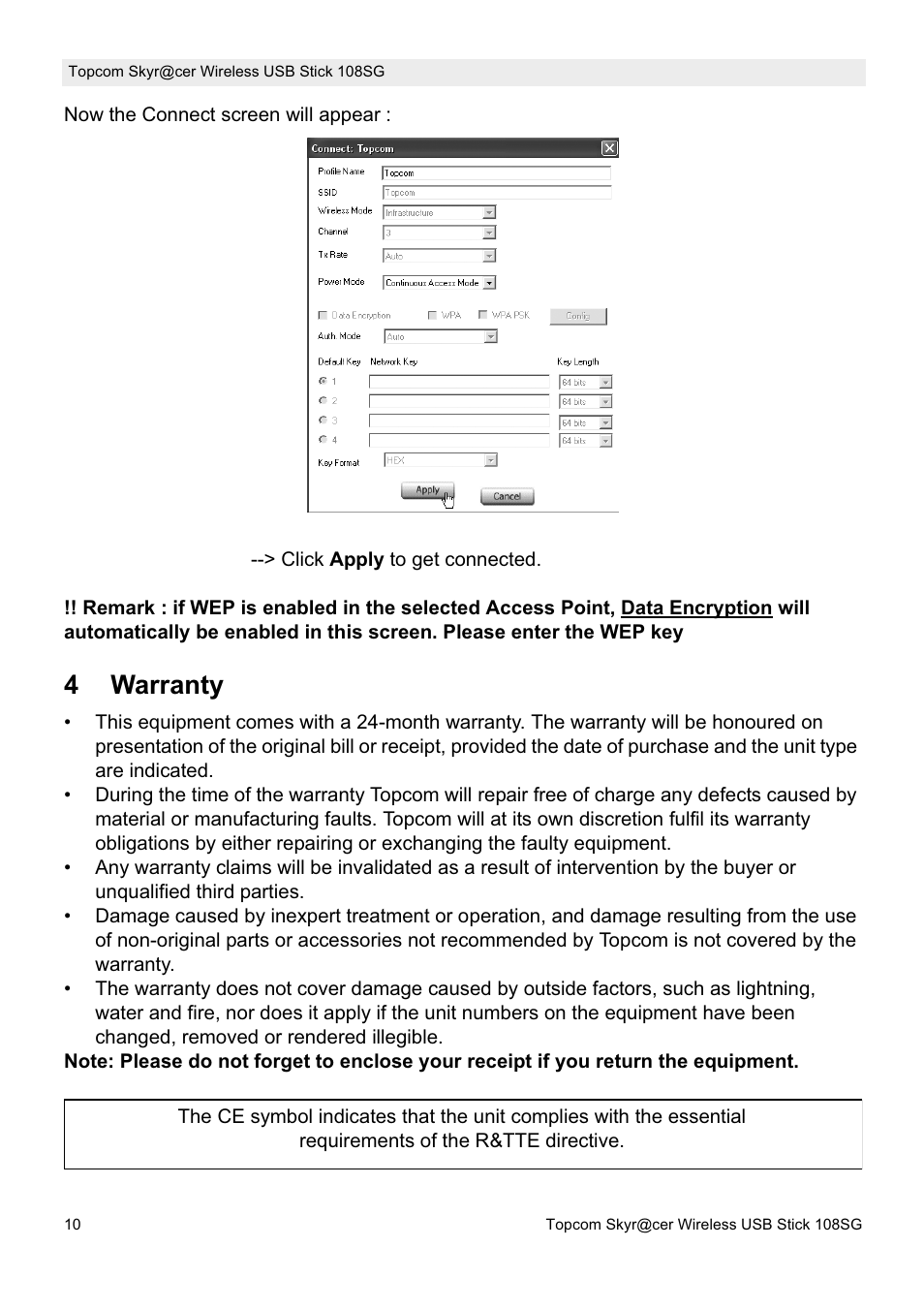 4warranty | Topcom SKYR@CER 8144827 User Manual | Page 10 / 76