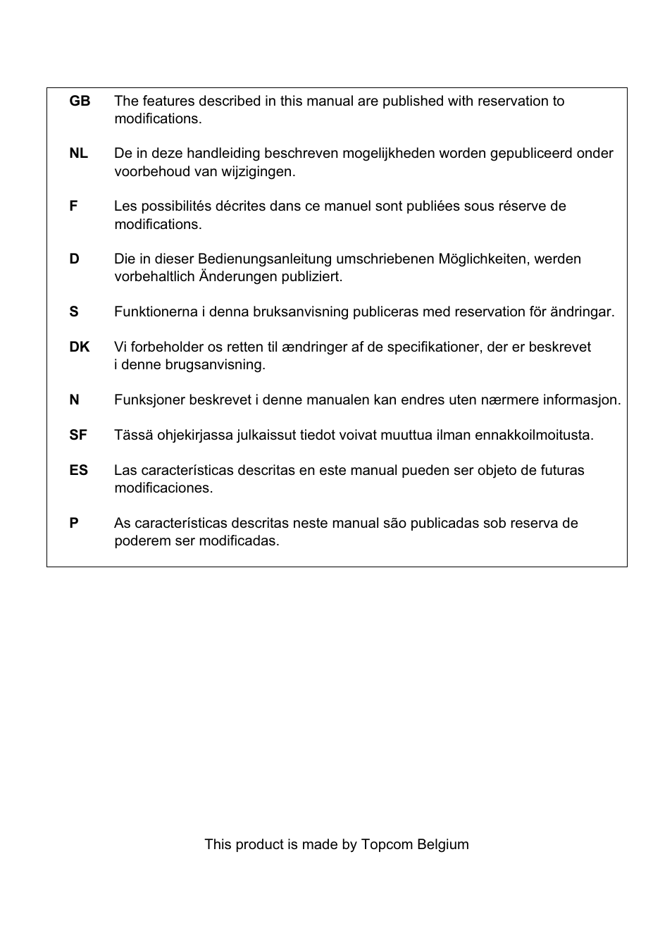 Topcom SKYR@CER 8144827 User Manual | Page 2 / 76
