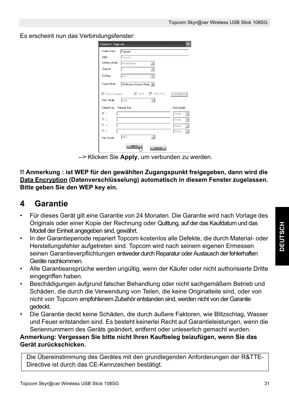 4garantie | Topcom SKYR@CER 8144827 User Manual | Page 31 / 76